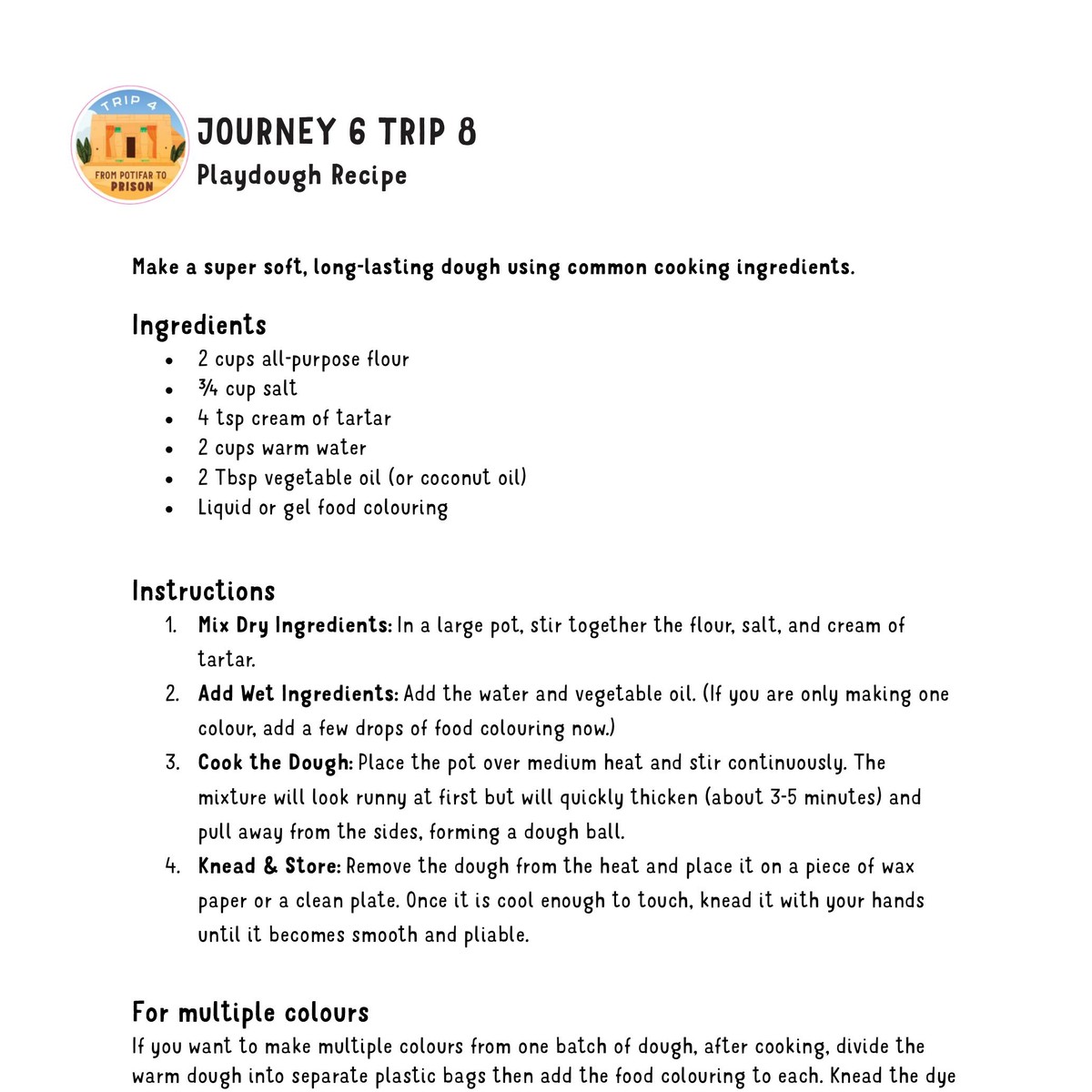 Trip 8 - Playdough Recipe